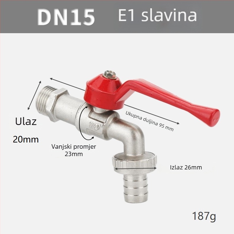 Set slavina za perilicu rublja s dugačkom ručkom (bakar; ugradnja u zid; model E1-E4; jednoručni upravljač; pijeskovanje)