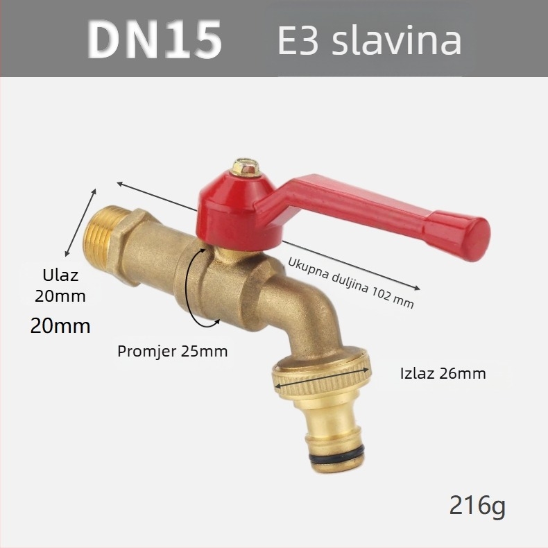 Set slavina za perilicu rublja s dugačkom ručkom (bakar; ugradnja u zid; model E1-E4; jednoručni upravljač; pijeskovanje)