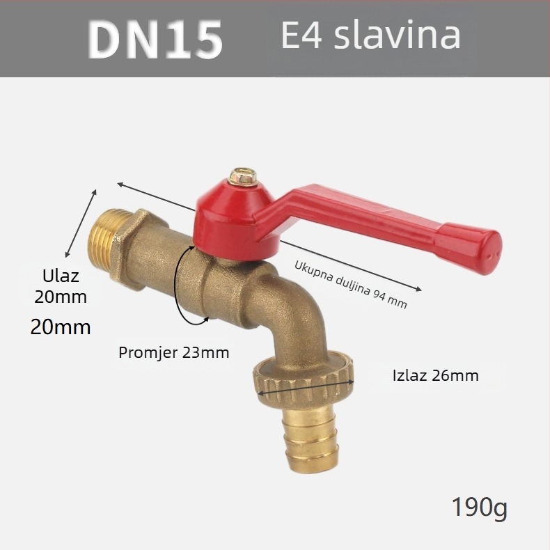 Set slavina za perilicu rublja s dugačkom ručkom (bakar; ugradnja u zid; model E1-E4; jednoručni upravljač; pijeskovanje)