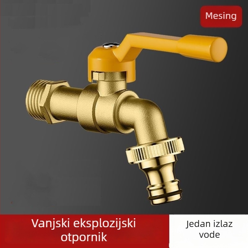 Vanjski zidni slavina za vrt s dvama izlazima i dvostrukom kontrolom, ojačani dizajn, ugradnja u zid, cinkova legura, model Sj320152021709111