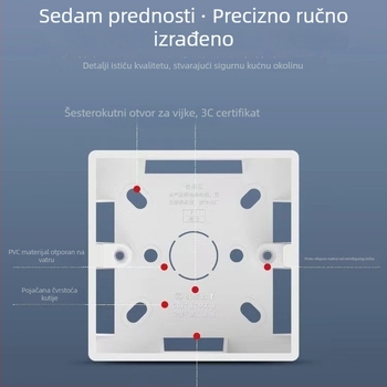 Površinski montirana dvostruka kutija za prekidač i utičnicu, PVC, vatrootporna, model 86