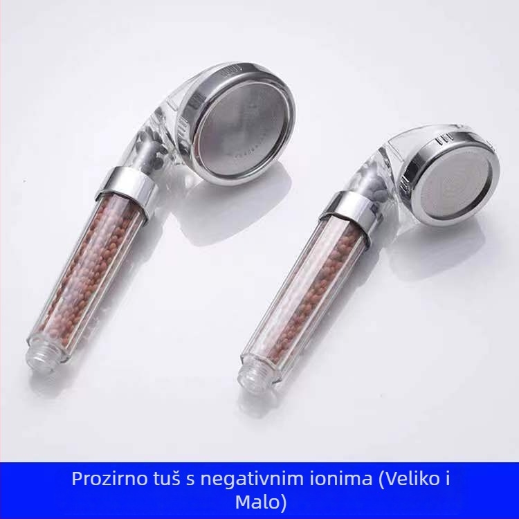 Tuš glava (plastična, uklonjiva i periva, anionska tehnologija štednje vode) ručni raspršivač