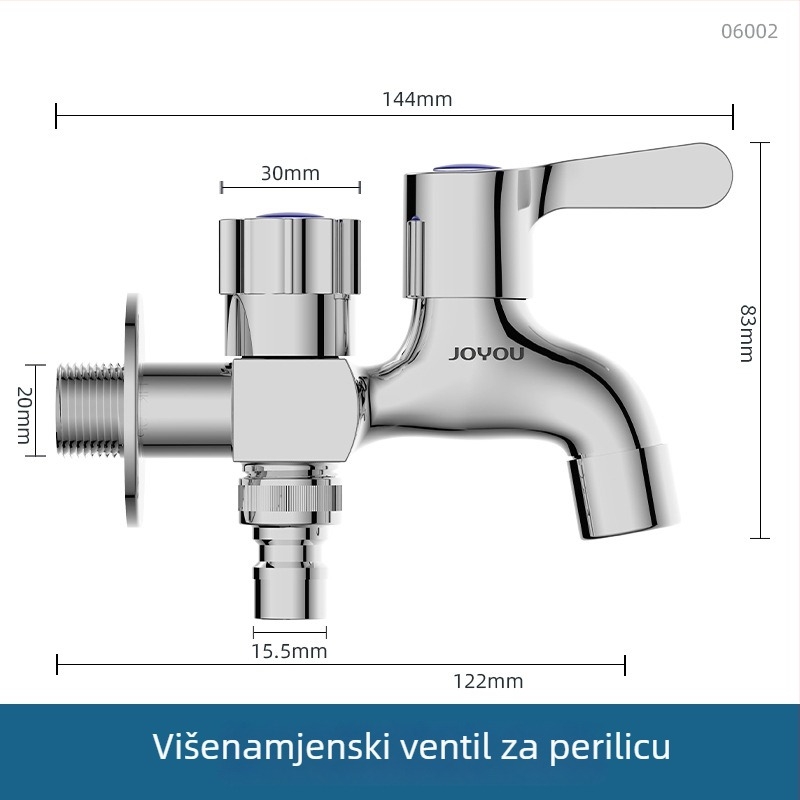 Joyou slavina za umivaonik s električnim toplim vodom, mesing tijelo, keramički disk ventil, otvaranje ključem, moderan minimalistički stil