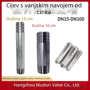 Galvanizirani vanjski navoji spoj za vodovodnu i zračnu cijev – produžni spoj