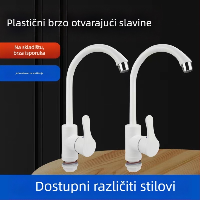 PP miješajuća slavina za umivaonik – dvostruka konstrukcija, keramički jezgreni ventil, ugradnja na postolje, otvaranje podizanjem