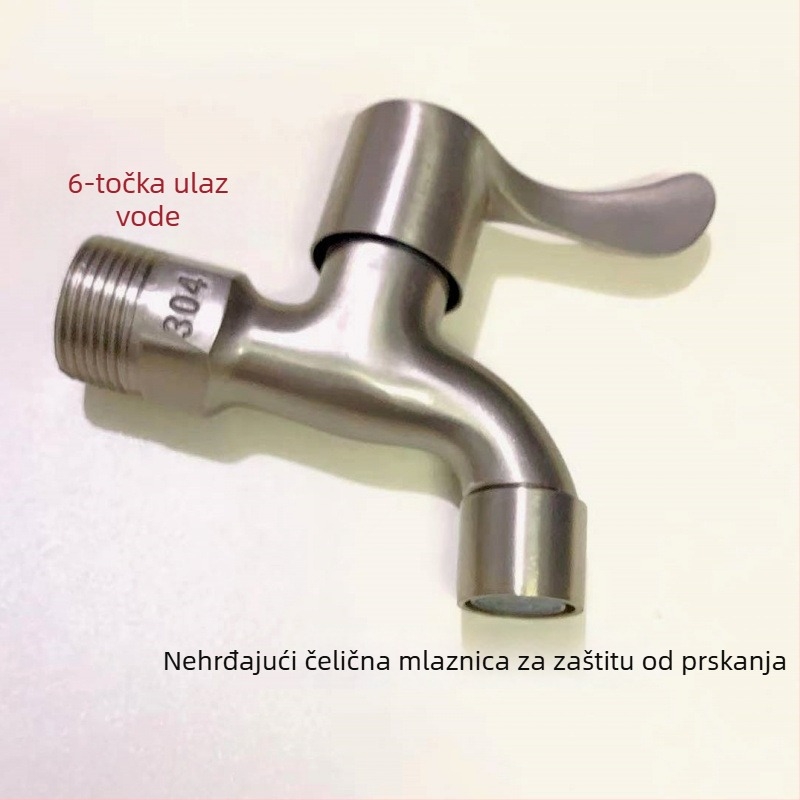 Kran za perilicu rublja od nehrđajućeg čelika, razdjelni ventil, model 1111, jedinstvena konstrukcija, keramički disk ventila