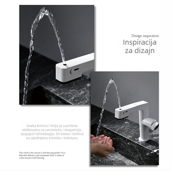 Umivaonski faucet s dvostrukom korišćenju tople i hladne vode, povlačna glava, model B2-bt103, tijelo od cinkove zlitine, keramički disk ventil, ugradnja na ploču