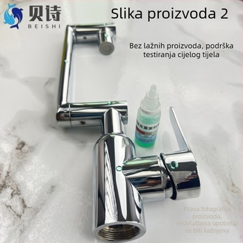 Kuhinjski faucet od 304 nehrđajućeg čelika, topla i hladna voda, s jednom polugom, podizni tip, keramnički disk vent, elektroplatični završni sloj, težina 1070 g