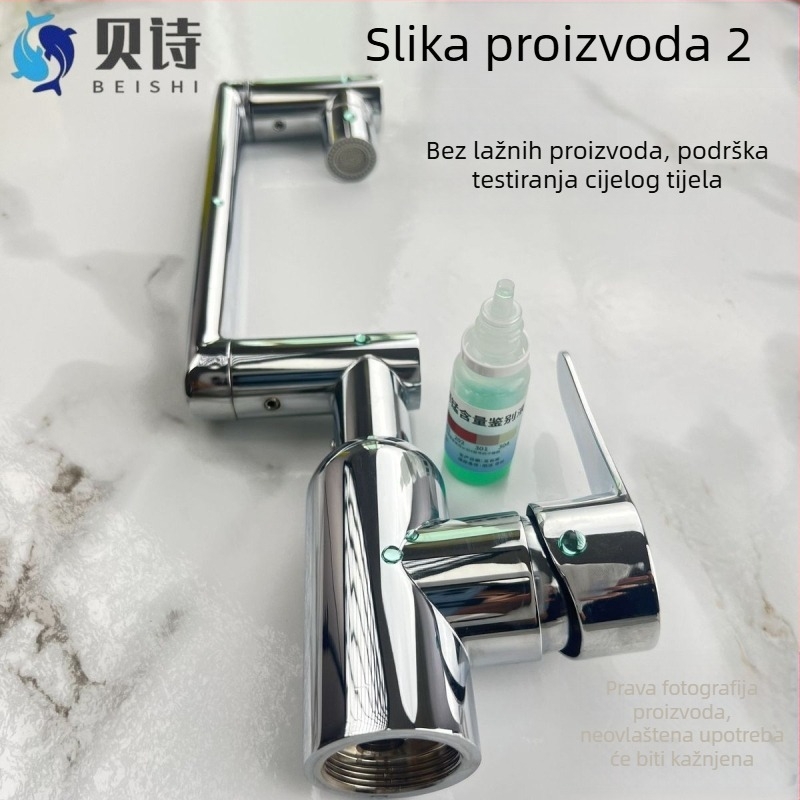 Kuhinjski faucet od 304 nehrđajućeg čelika, topla i hladna voda, s jednom polugom, podizni tip, keramnički disk vent, elektroplatični završni sloj, težina 1070 g