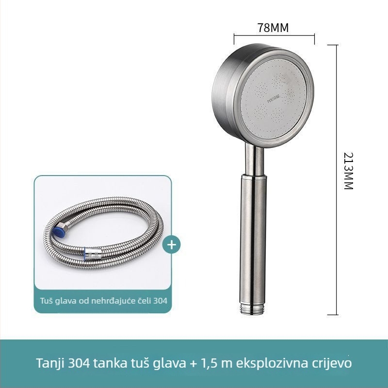 Prenosni tuš glava od 304 nehrđajućeg čelika, okrugli kišni tuš, model 001, moderni minimalistički stil