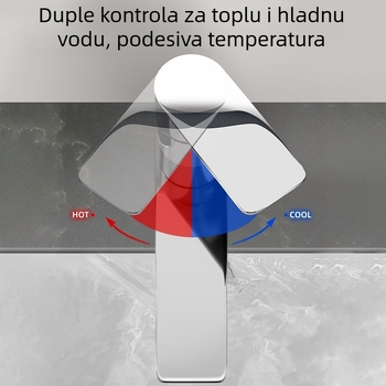 Kupaonska slavina za umivaonik, toplom i hladnom vodom, jedna rupa, jednoručna, keramički disk ventil