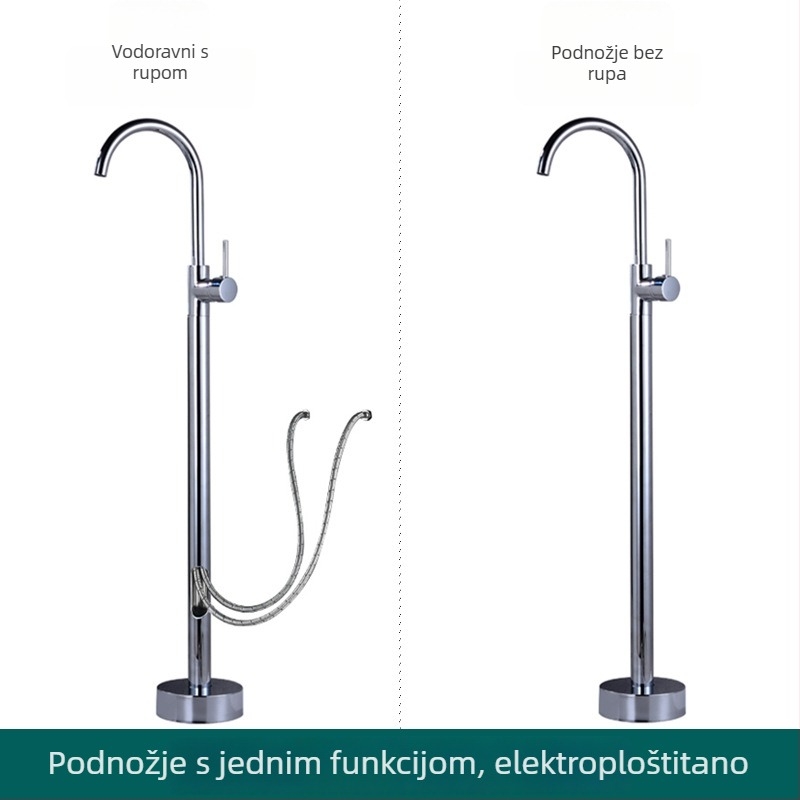 Podna slavina za kadu, europski mesing, retro stil, neovisni bočni stupni miješalac tople i hladne vode