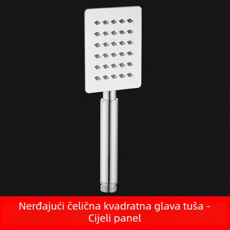 Pengdu tuš glava od 304 nehrđajućeg čelika, s povećanim tlakom, zidna instalacija, kvadratni oblik, kiša i raspršivanje