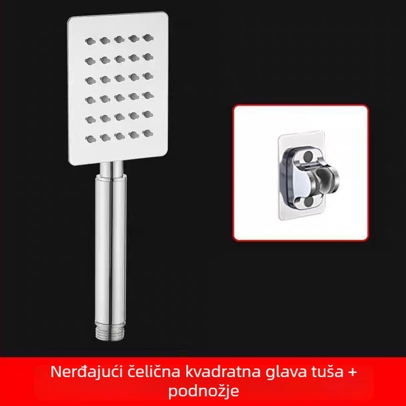 Pengdu tuš glava od 304 nehrđajućeg čelika, s povećanim tlakom, zidna instalacija, kvadratni oblik, kiša i raspršivanje