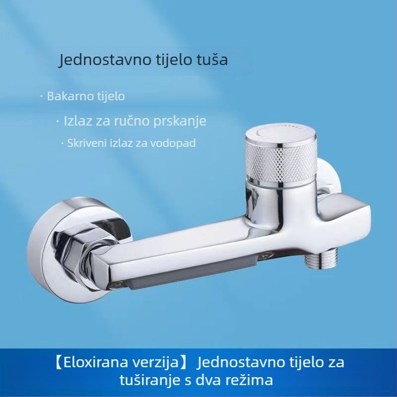 Trostruki ugradbeni bakreni miješalica za kadu s keramičkom jezgrom ventila i elektroplakiranim završnim slojem, 0–100 °C