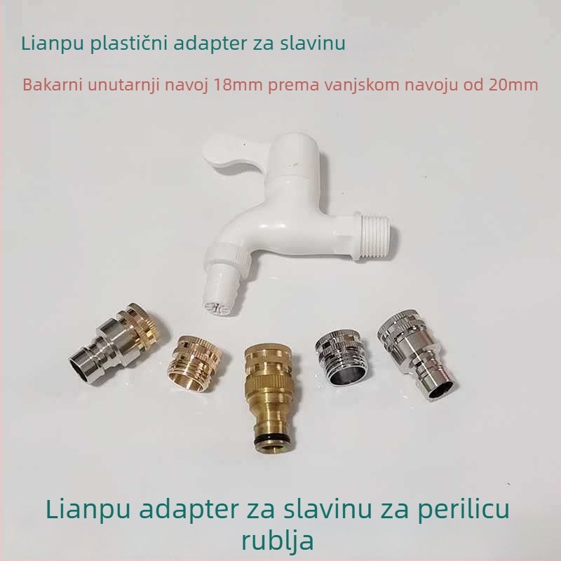 Mesing adaptér za slavinu za perilicu i crijevo za pranje automobila, s keramičkim disk ventilom, model Liansu, jednostruka veza, CE certifikat