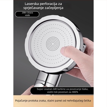 Set tuš pod pritiskom od nehrđajućeg čelika, okrugla kišna glava i ručni tuš, montaža navojem