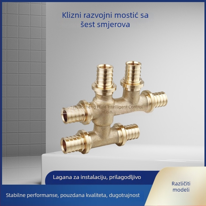 PF-1641 Bakreni šestoputni spoj za cijevi, promjer 10 mm, debljina stijenke 10 mm