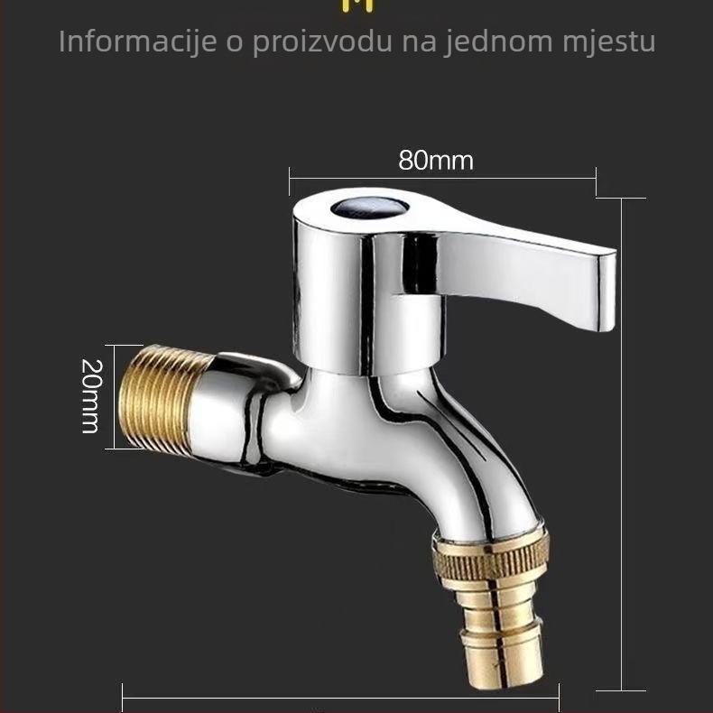 Ventil za perilicu rublja za kućnu upotrebu, debelog dizajna, od plastike, keramički disk ventil, spiralno otvaranje