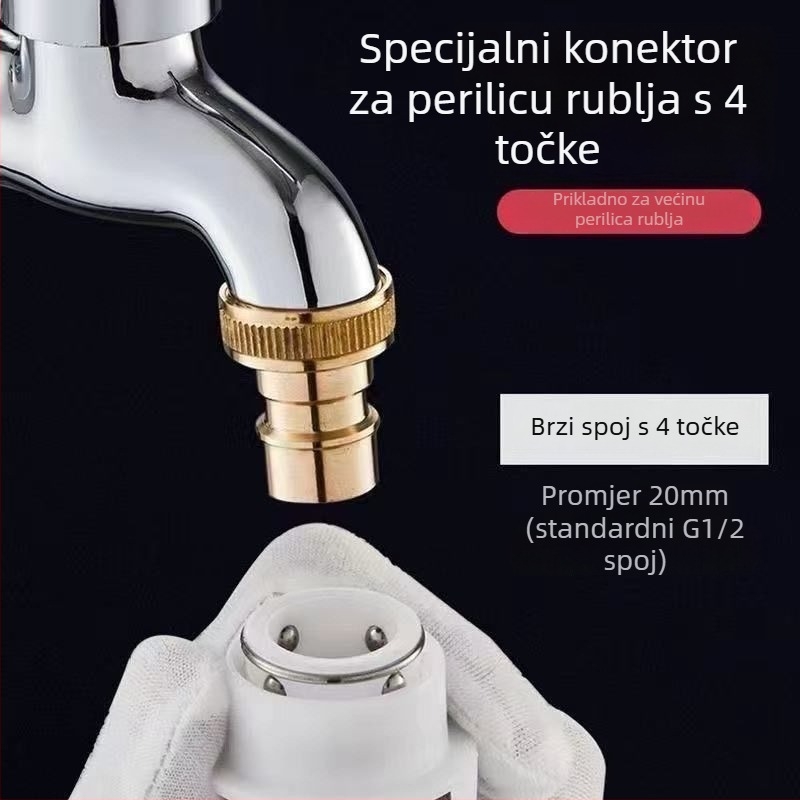 Ventil za perilicu rublja za kućnu upotrebu, debelog dizajna, od plastike, keramički disk ventil, spiralno otvaranje