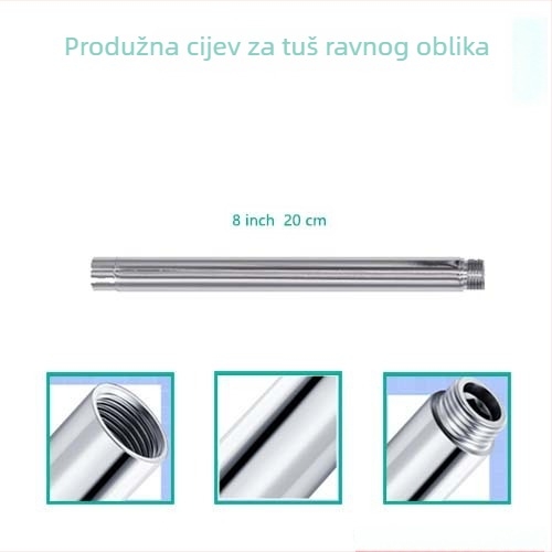 Ugradbena tuš kolona — nehrđajući čelik, kišni režim, krom završna obrada, model 4FWG, skriveni tip