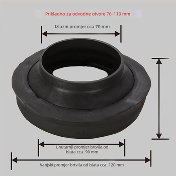 Zaptivački prsten za WC flanšu, gumeni, sjedeća flanša, brtvljenje, moderan jednostavan stil, prilagođavanje