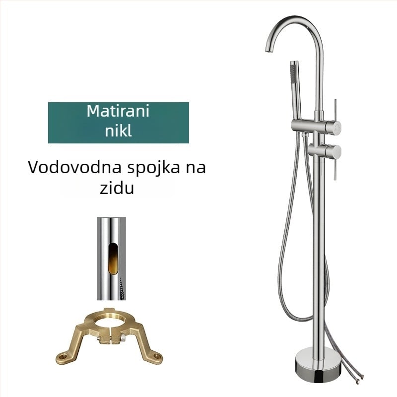 Set slavine za kadu s rotirajućom stupastom tuš-funkcijom, model 61005, bakar, 0–50 °C, 0,1–1,5 MPa, ugradnja + fiksna baza