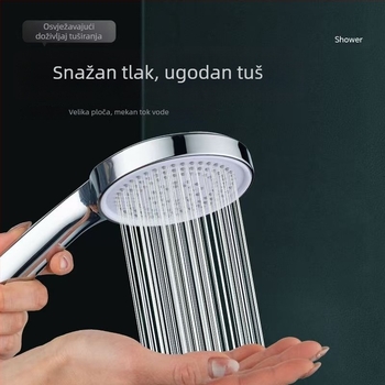Set glave tuša za kućnu upotrebu, zidni montažni, plastika, funkcije: raspršivanje, kiša i pojačani tlak – model 235424