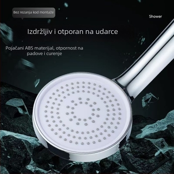 Set glave tuša za kućnu upotrebu, zidni montažni, plastika, funkcije: raspršivanje, kiša i pojačani tlak – model 235424