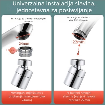 Električna kuhinjska slavina s keramičnim disk ventilom, kromirana površina, CE certifikat