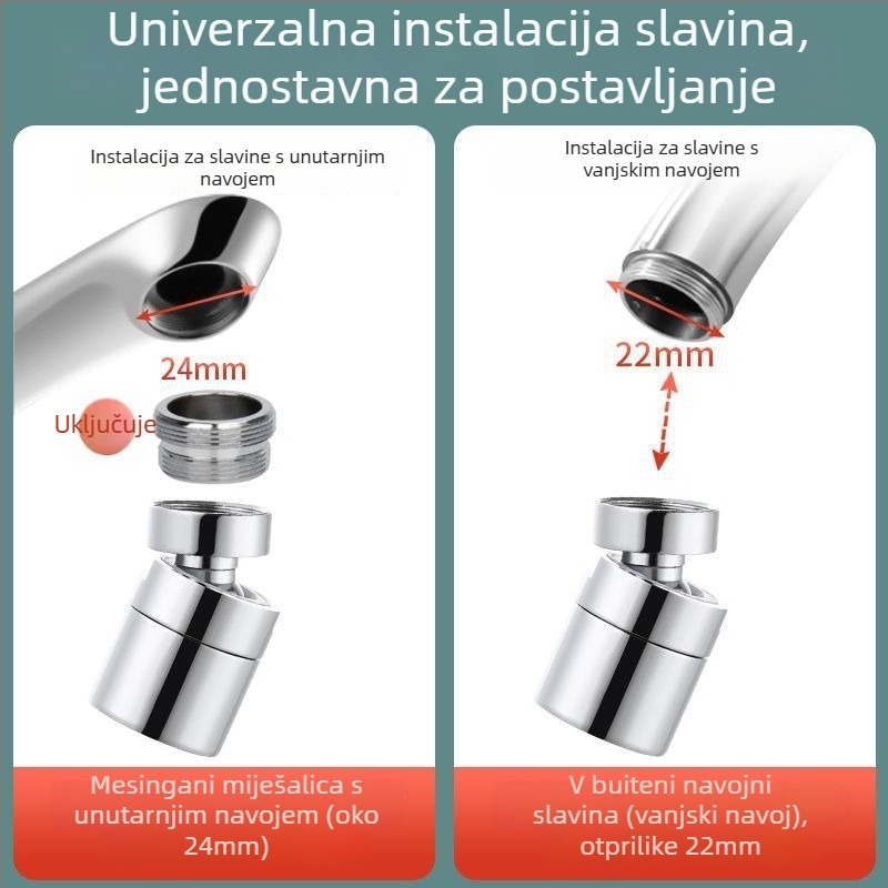Električna kuhinjska slavina s keramičnim disk ventilom, kromirana površina, CE certifikat