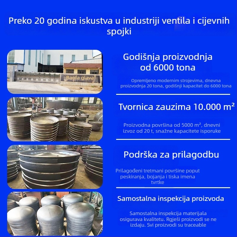 Nehrđajući čelični cijevni čep, plosno dno i konusni čep, glatka površina, funkcija zatvarača