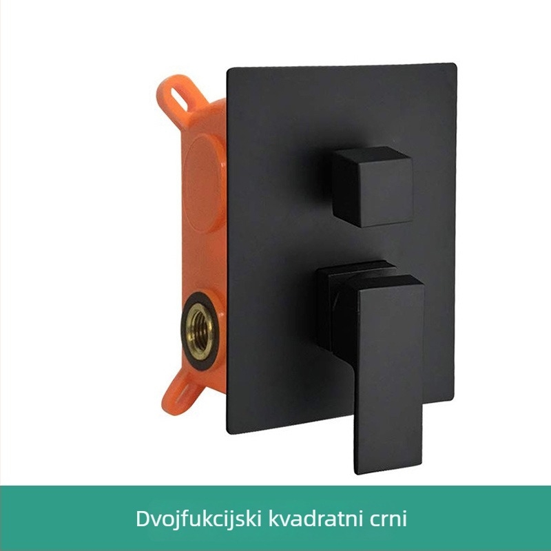 Skriti zidni set za tuširanje, kvadratni oblik, model jsd077, materijal bakar, kišni režim