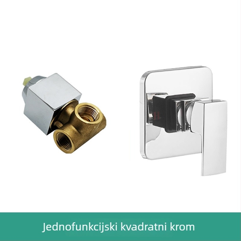 Skriti zidni set za tuširanje, kvadratni oblik, model jsd077, materijal bakar, kišni režim