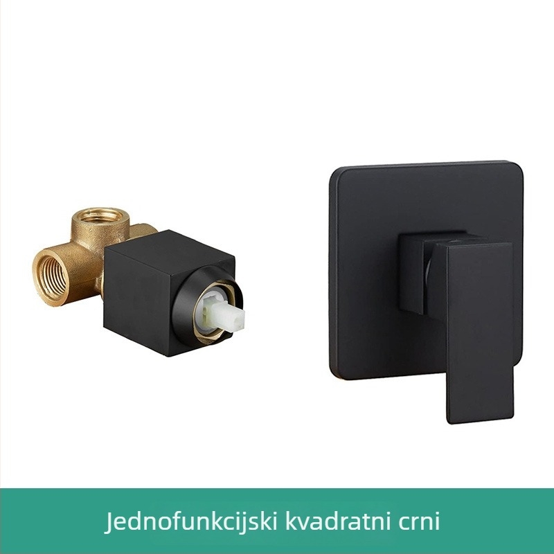 Skriti zidni set za tuširanje, kvadratni oblik, model jsd077, materijal bakar, kišni režim