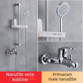 Ugrađeni trostruki tuš miješivač s tuš-setom – Mjed, keramičko jezgro ventila, 0–90°C, 1.0 MPa, kromirano