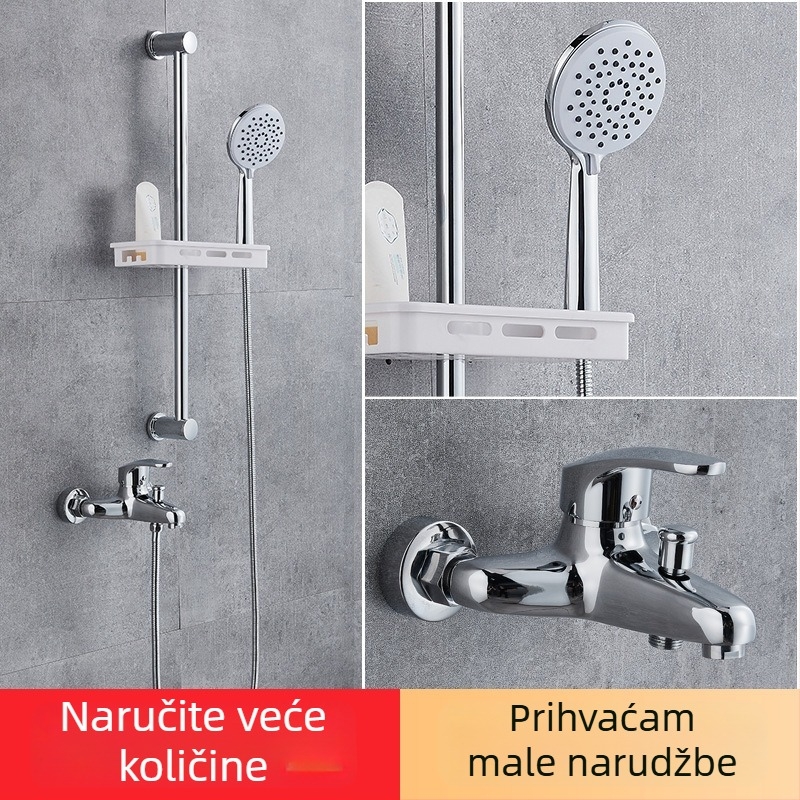 Ugrađeni trostruki tuš miješivač s tuš-setom – Mjed, keramičko jezgro ventila, 0–90°C, 1.0 MPa, kromirano