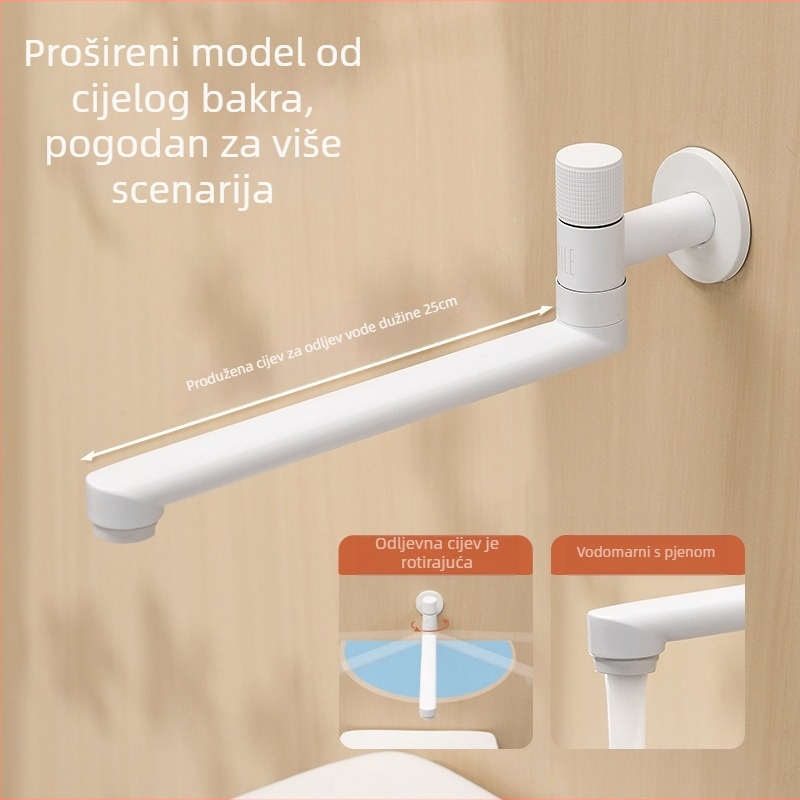 Kuhinjska slavina od mjedi s keramičkim ventila, sklopiva instalacija, jednoruka, model D015