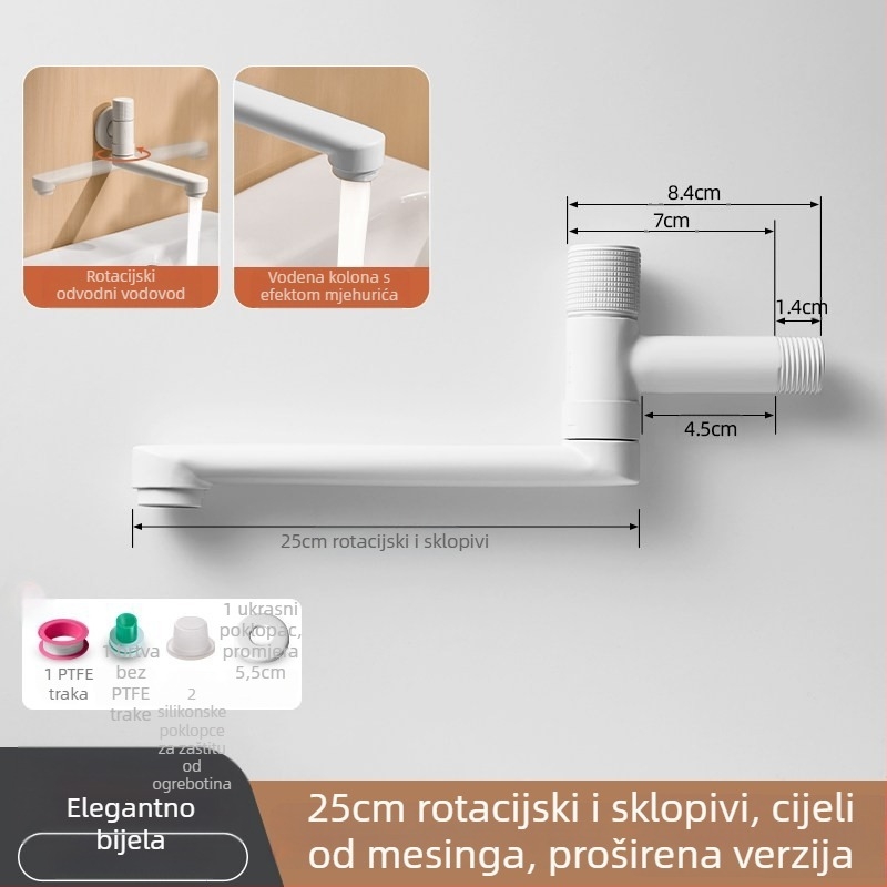 Kuhinjska slavina od mjedi s keramičkim ventila, sklopiva instalacija, jednoruka, model D015