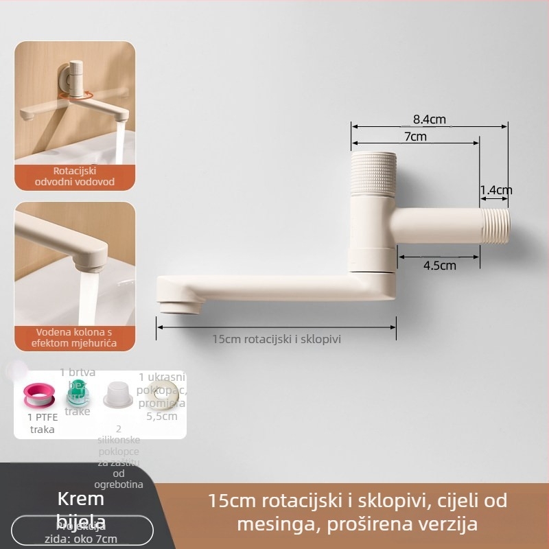Kuhinjska slavina od mjedi s keramičkim ventila, sklopiva instalacija, jednoruka, model D015