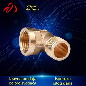 Bakarni kutni spoj s unutarnjim i vanjskim navojom, model TWT-002, debljina zida 2, visoka tlačna otpornost