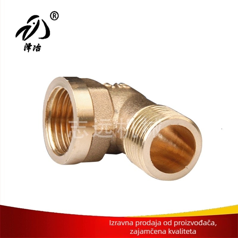 Bakarni kutni spoj s unutarnjim i vanjskim navojom, model TWT-002, debljina zida 2, visoka tlačna otpornost
