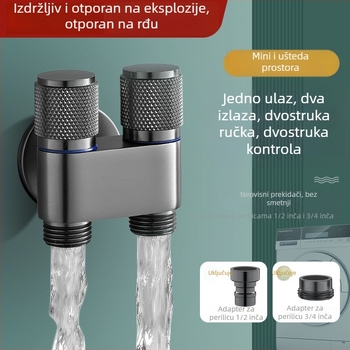 Kran za perilicu rublja s automatskim zatvaranjem, dvostruka ručica, ugradnja u zid MM-021