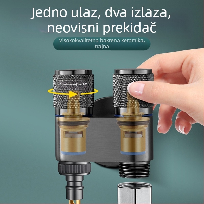 Kran za perilicu rublja s automatskim zatvaranjem, dvostruka ručica, ugradnja u zid MM-021