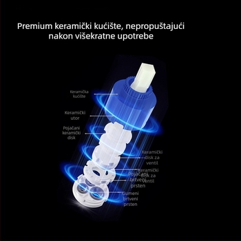 Slavina za umivaonik – cijeli bakar, keramički disk ventil, 0-90°C, 0.1-0.9 MPa, vertikalna montaža, elektroplatinirani završni sloj