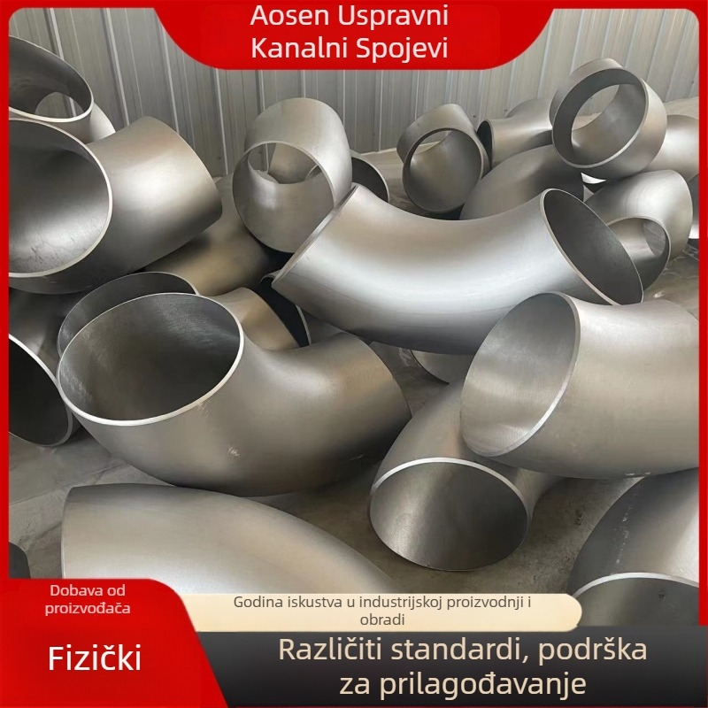 Lakat cijevi od nehrđajućeg čelika 304/316L, 90°, zavareni, promjer i debljina stijene po narudžbi