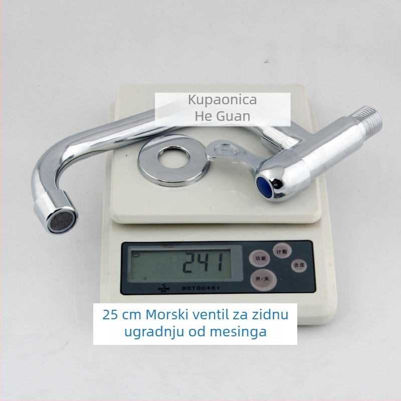 Zidna kuhinjska slavina - okretna, bakrena, ugrađena, samo hladna voda