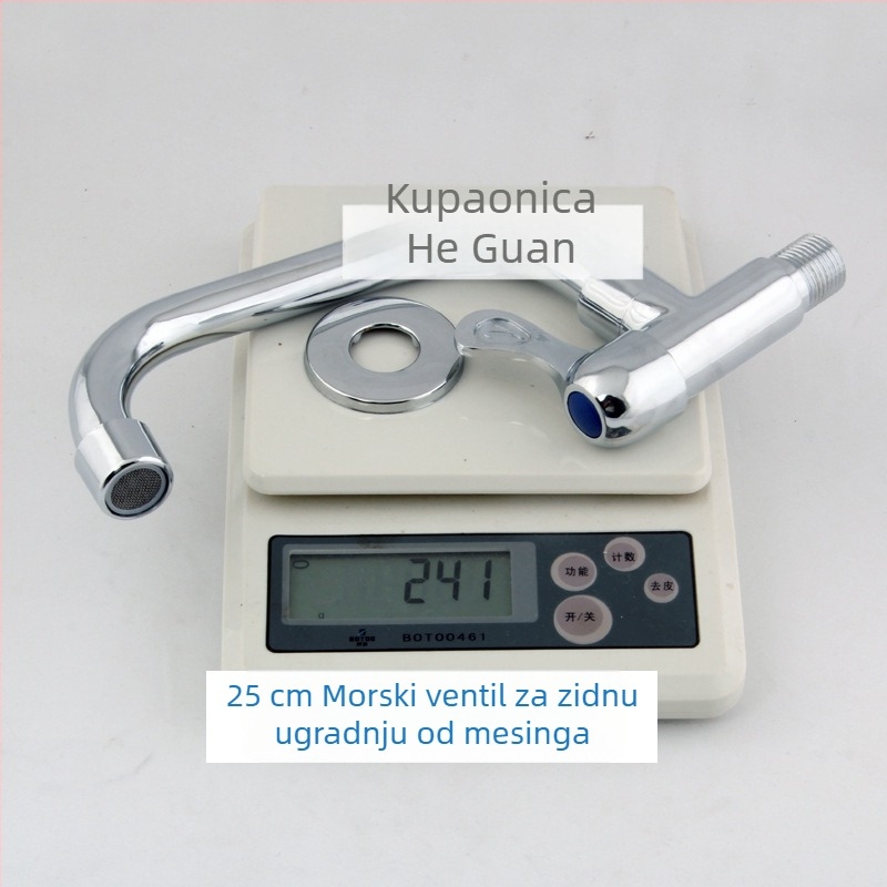 Zidna kuhinjska slavina - okretna, bakrena, ugrađena, samo hladna voda