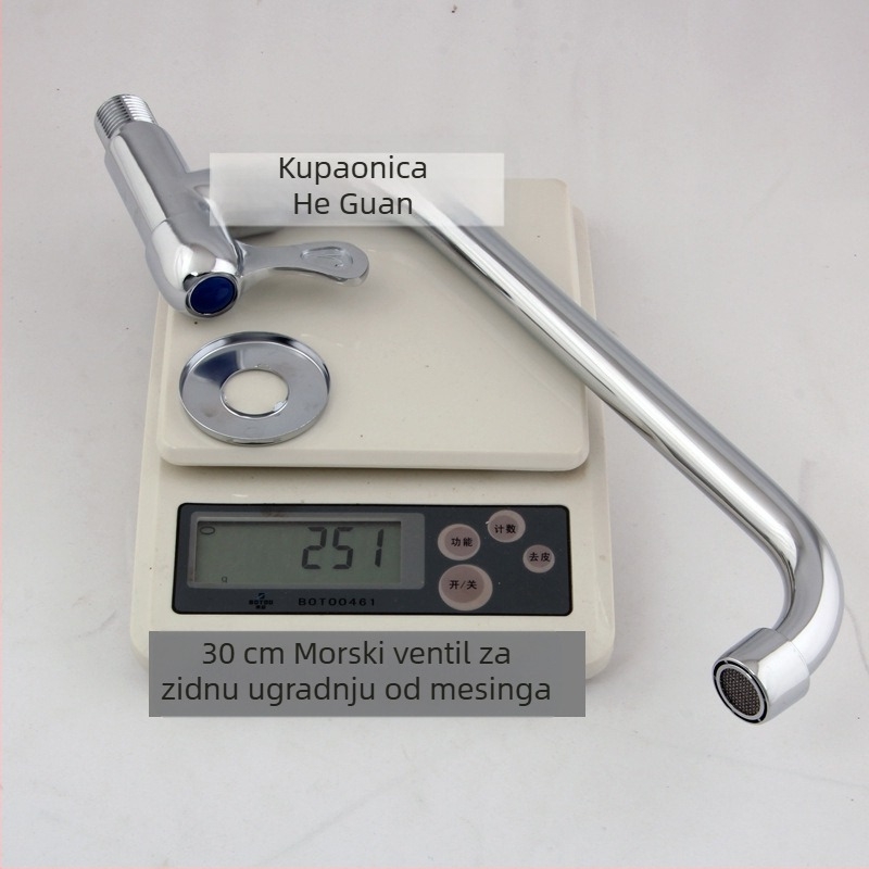 Zidna kuhinjska slavina - okretna, bakrena, ugrađena, samo hladna voda