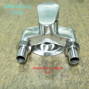 Nehrđajući čelični tuš miješivač s otvorenom ugradnjom, keramički disk ventila, 0-100°C, 1.6 MPa, navojni priključci